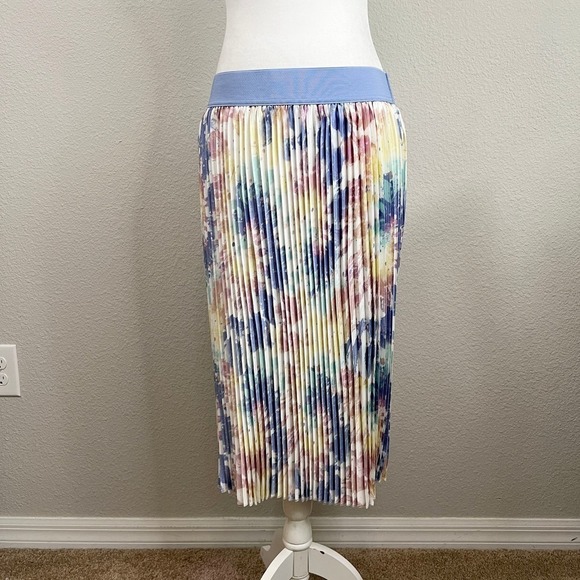 Lularoe Jill Skirt Women's Size M Pleated Pastel Tie-Dye Elastic Waist Midi - Picture 1 of 6